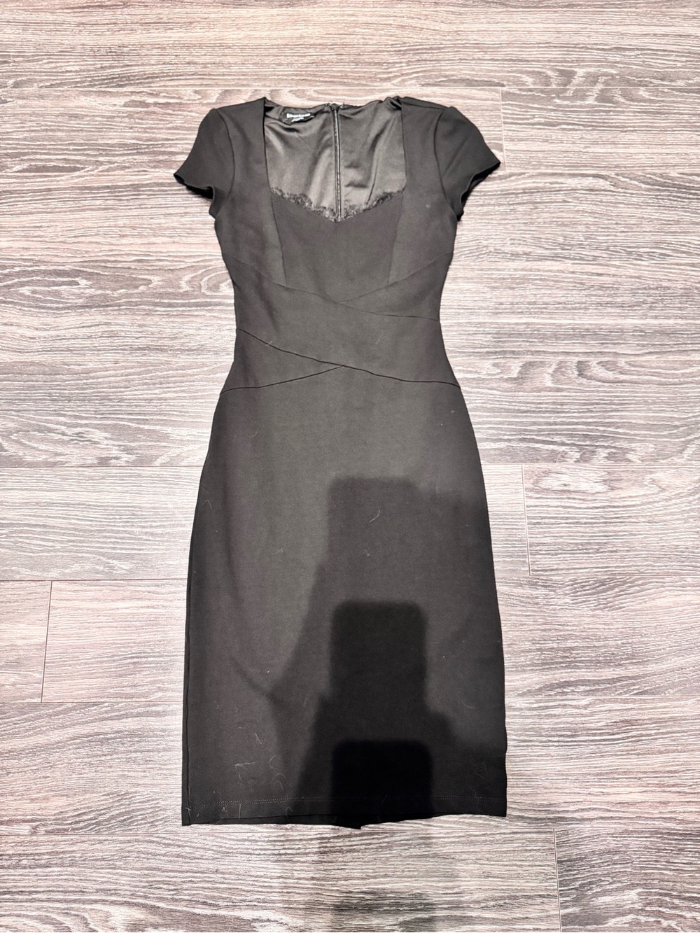 BEBE bodycon sweetheart neckline black dress size XS